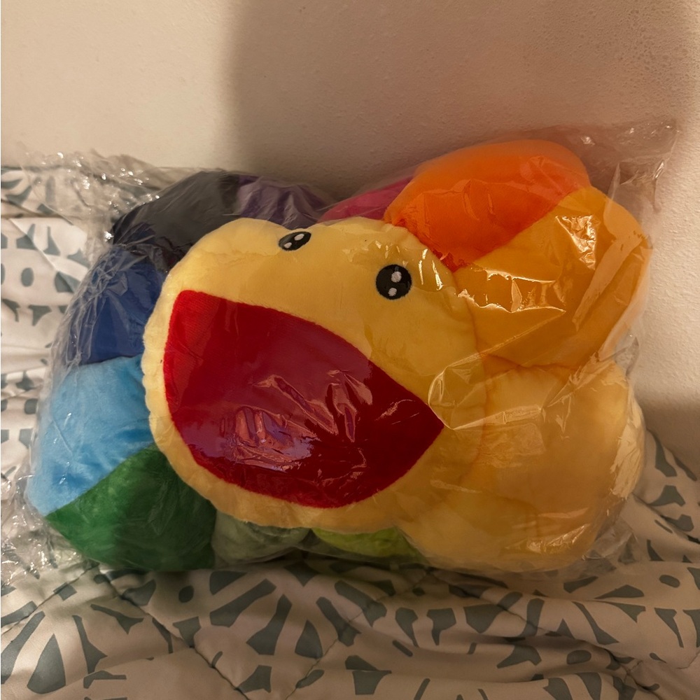 Rainbow plush flower - brand new
